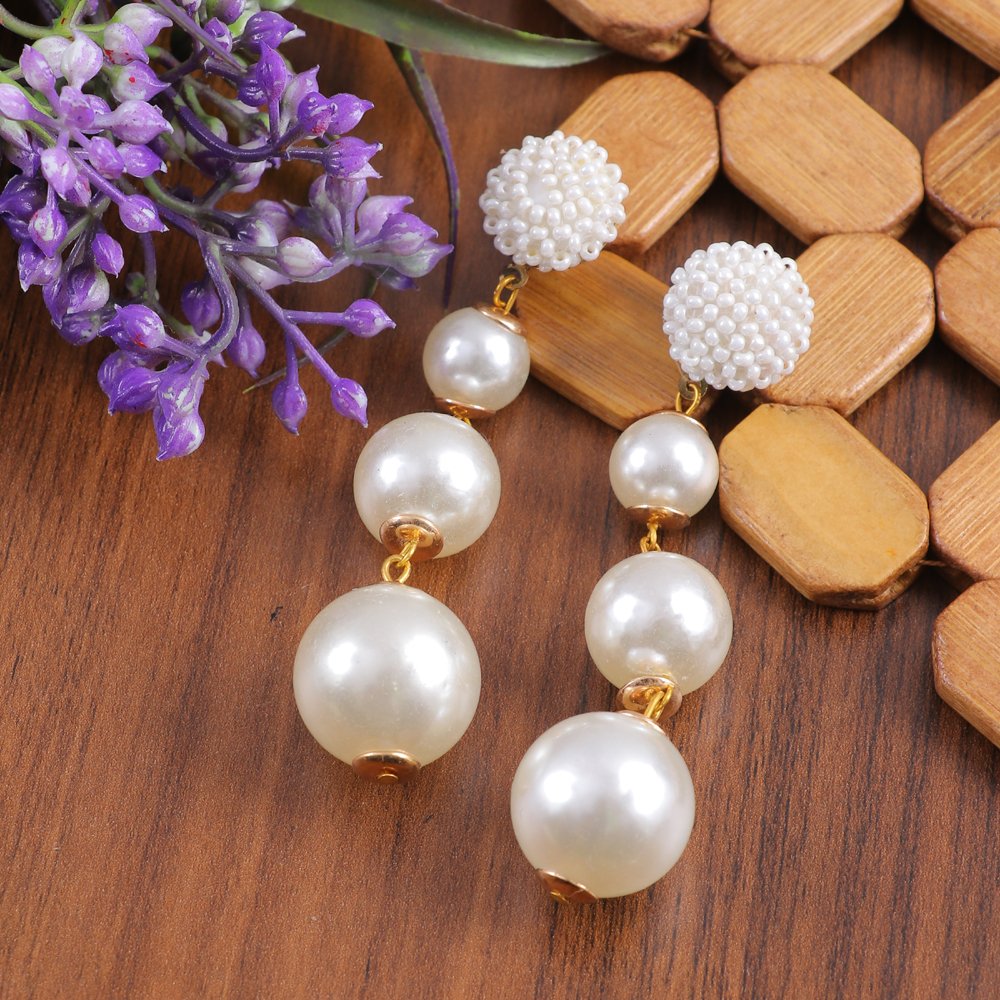 Pearl Stud Drop & Dangler Earrings image 0