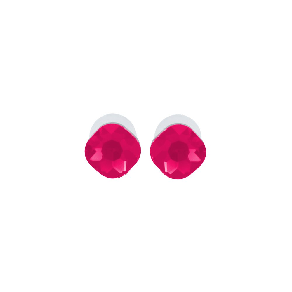 Silver-Plated Pink Crystal Studs Earrings image 3