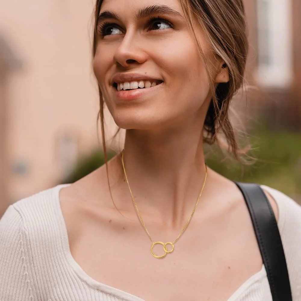 Gold-Toned Circular Pendant Chain Necklace image 3