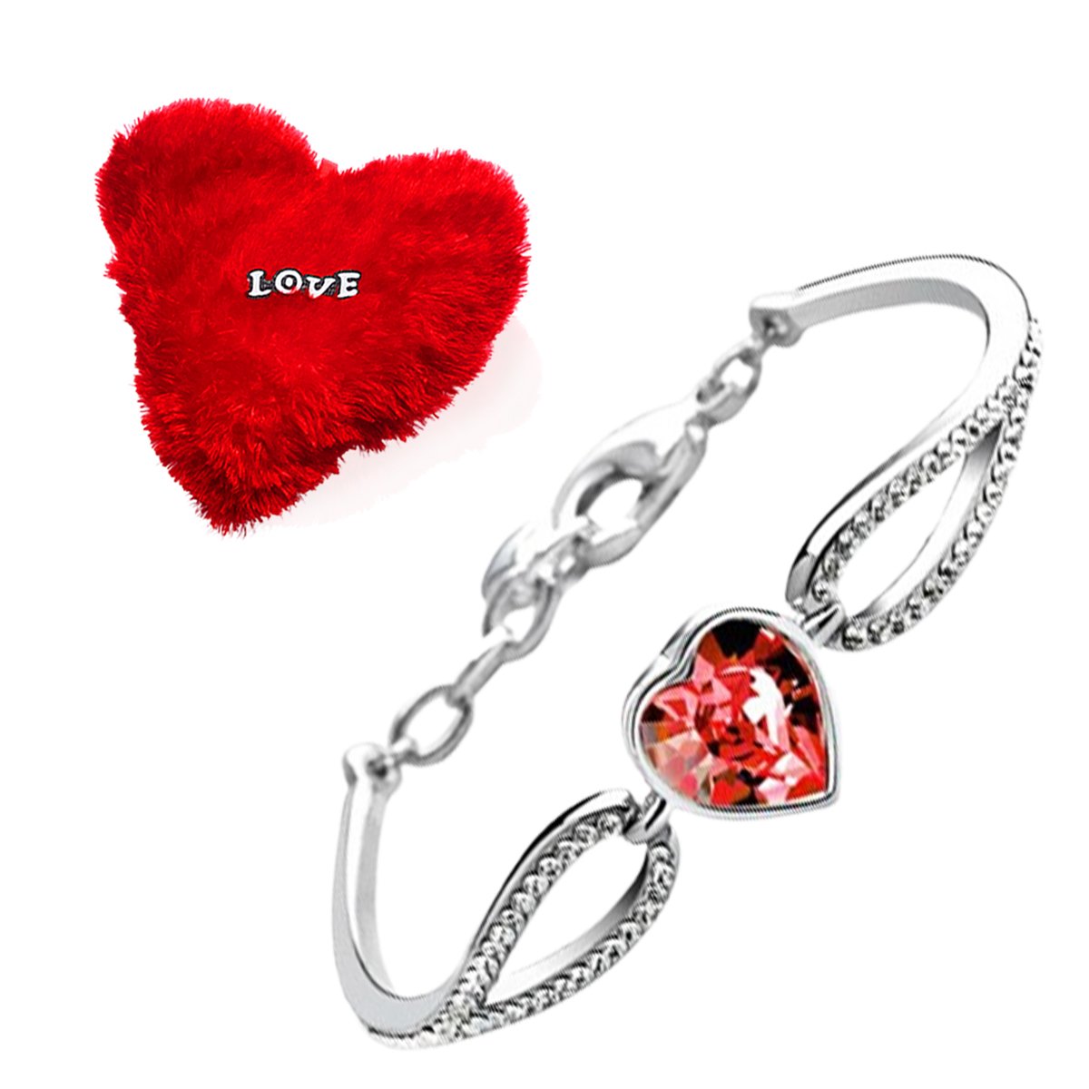 Valentine's Day Combo Set Heart Bracelet with Heart Pillow image 1