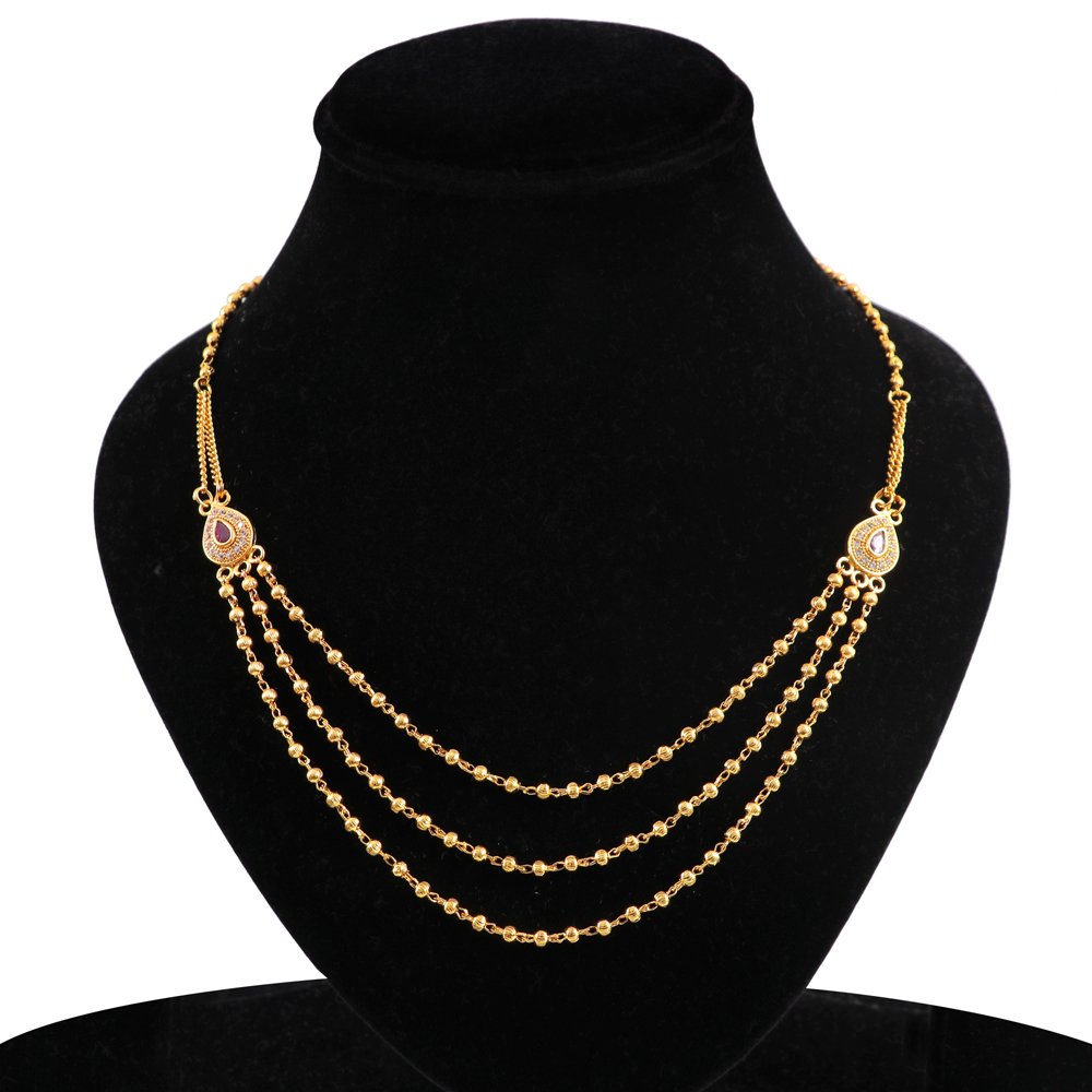 Gold-Plated Triple Layered Necklace image 1