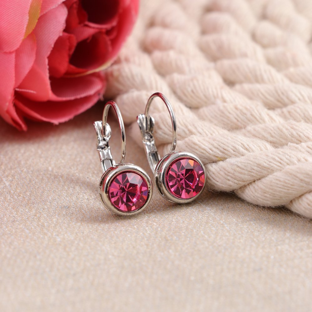 Gold-Plated Korean Design Pink Crystal drop & Dangler Earrings image 0