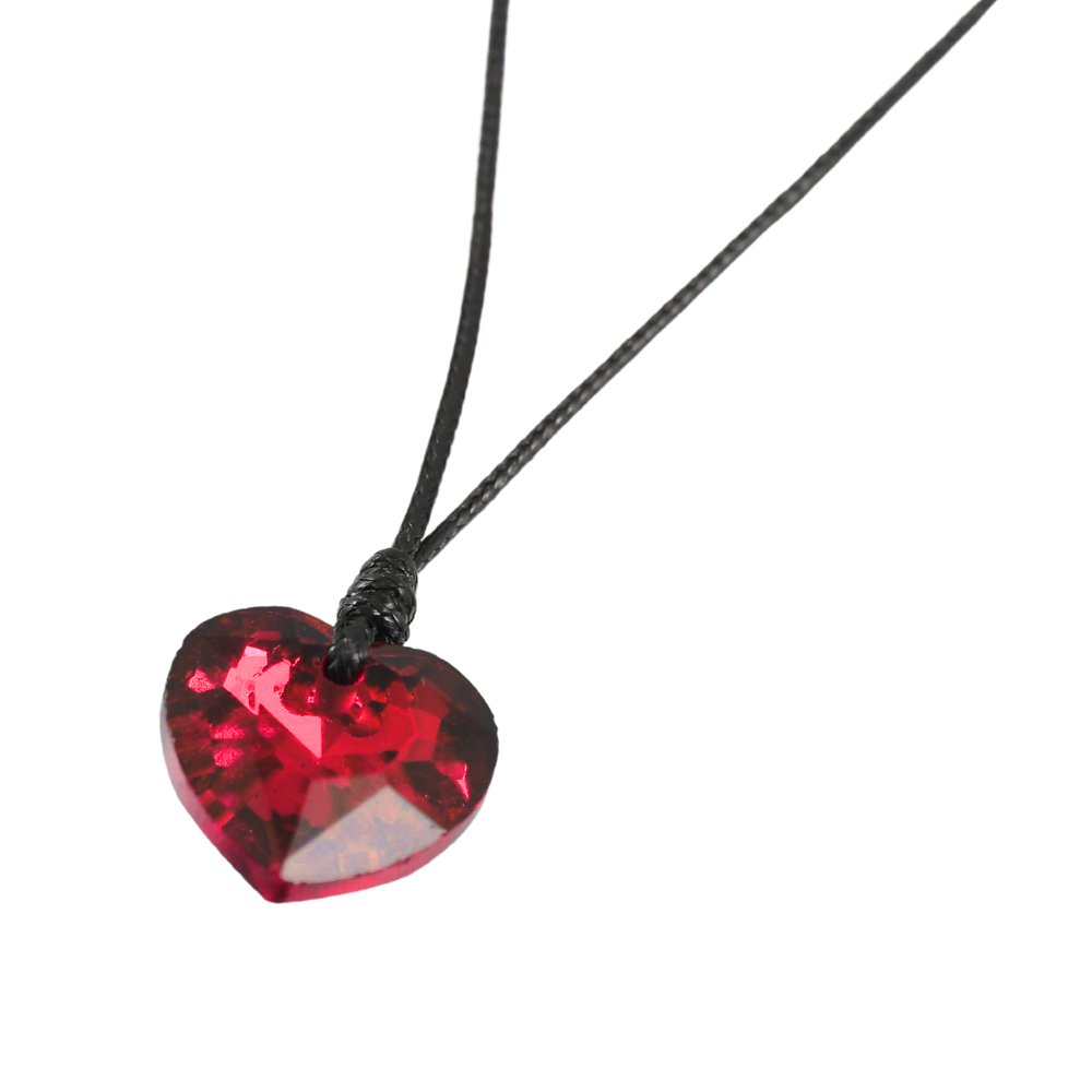 Red Crystal Heart Pendant Necklace and Earrings Set image 1
