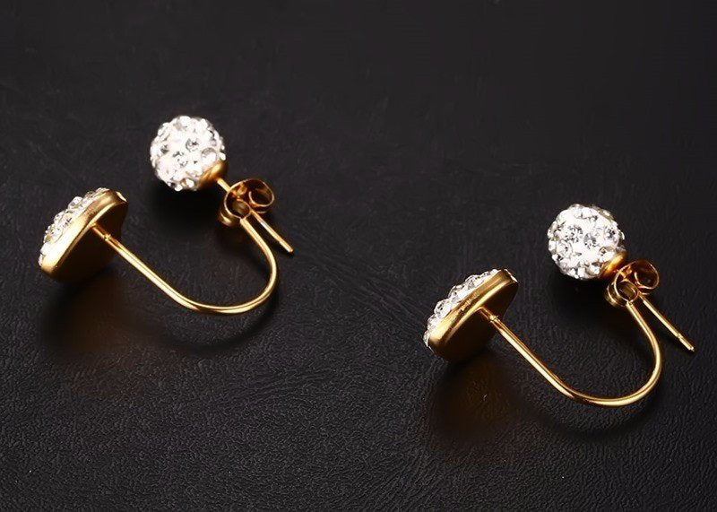 Gold-Tone Crystal Stud Earrings image 1