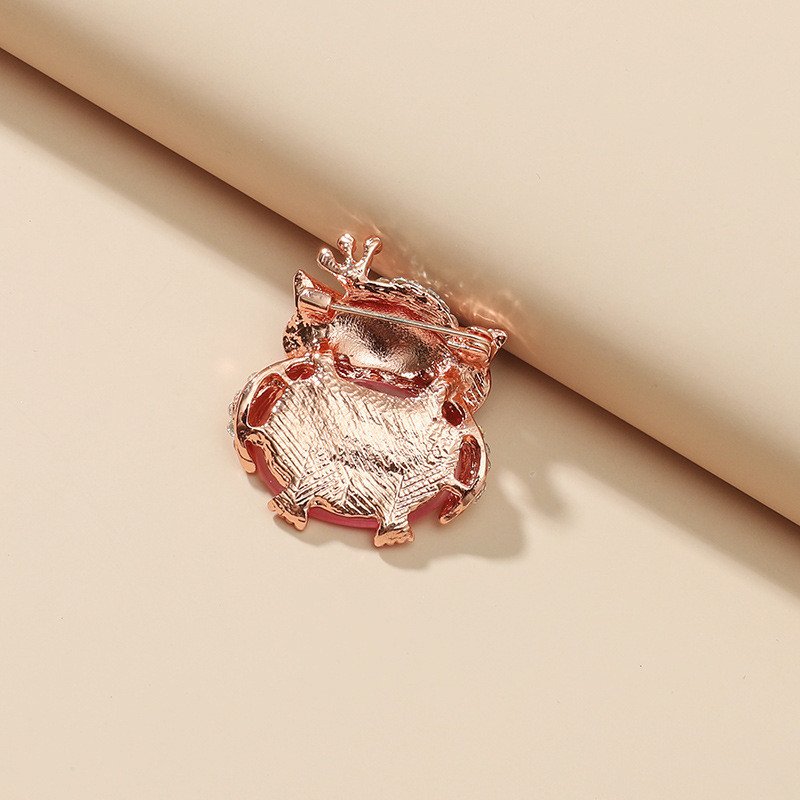 Gold-Plated Blue-Eyed Cute Small Owl Brooch For Women/Girl's image 2