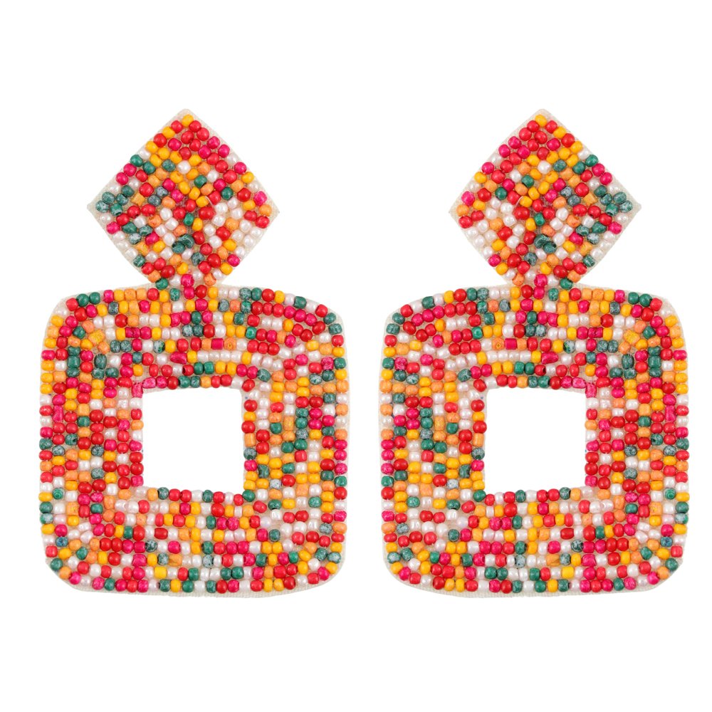 Multicolor Contemporary Beaded Drop & Dangler Earrings image 4