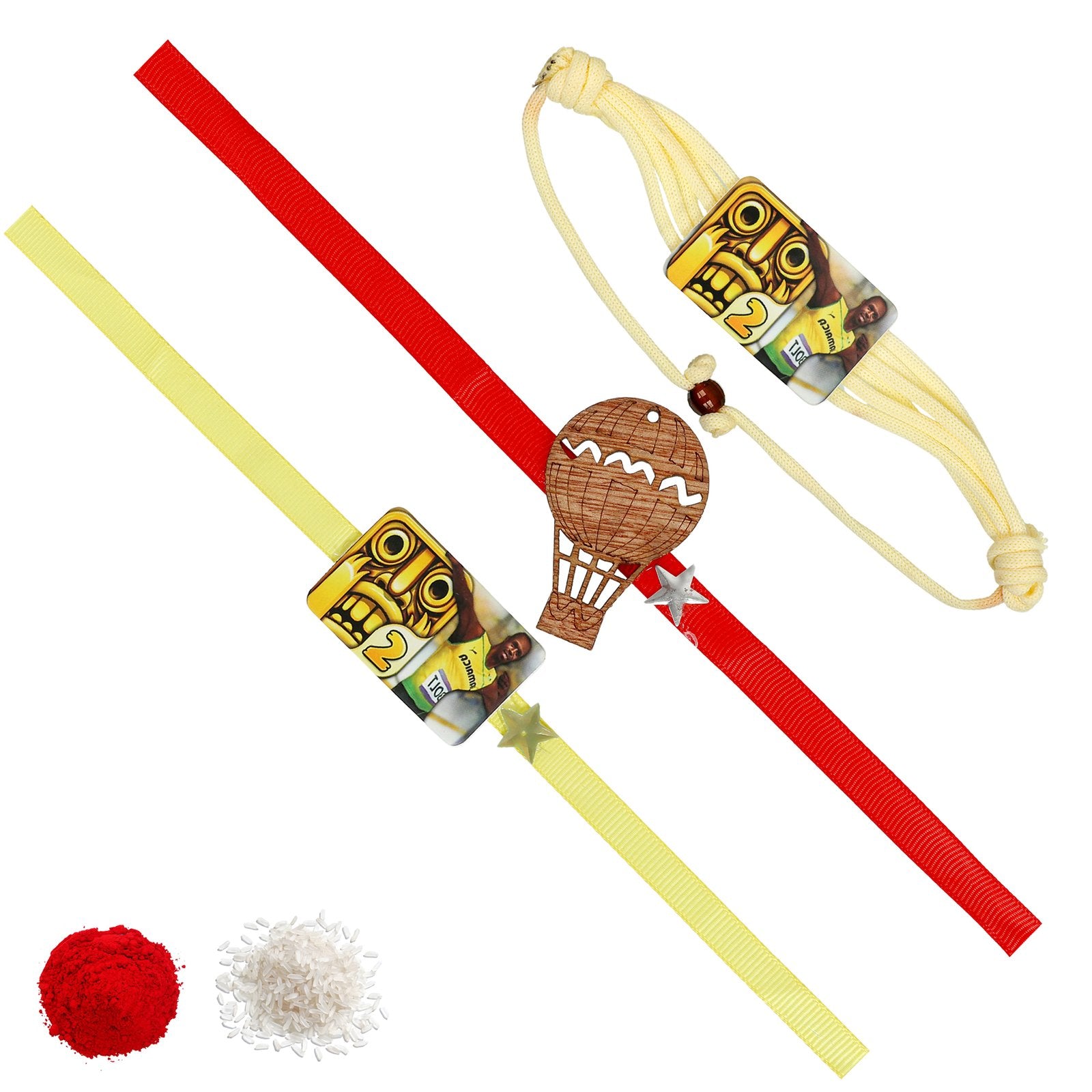 Combo of 3 Temple Run Parachute Kids Rakhi image 3