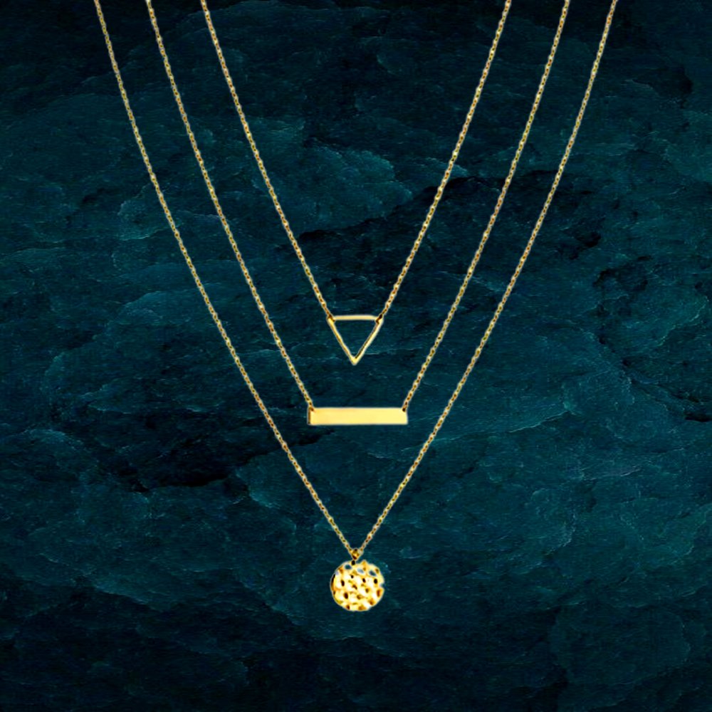 Stunning Gold-Plated Layered Necklace For Women/Girl's image 0