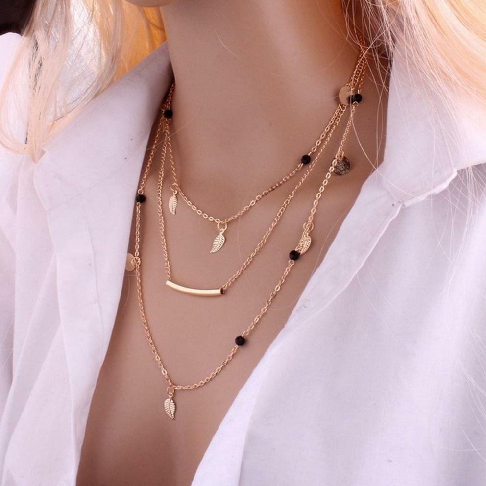 Gold-Plated Multilayered Necklace for Women/Girls image 1