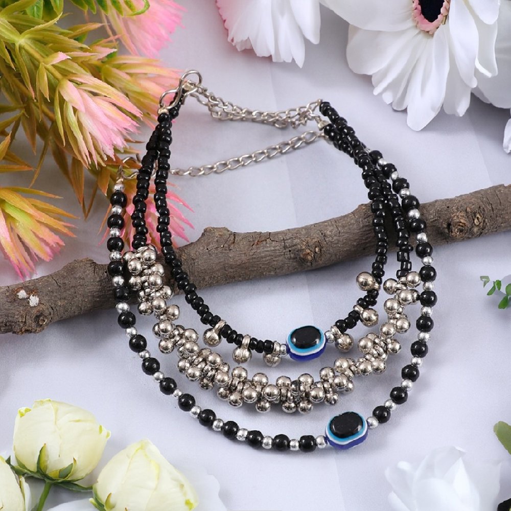 Pack-3 Beaded Anklet Combo For Women & Girls image 4