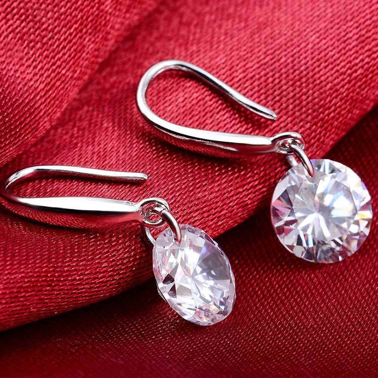 Silver-Plated Crystal Drop Earrings image 4