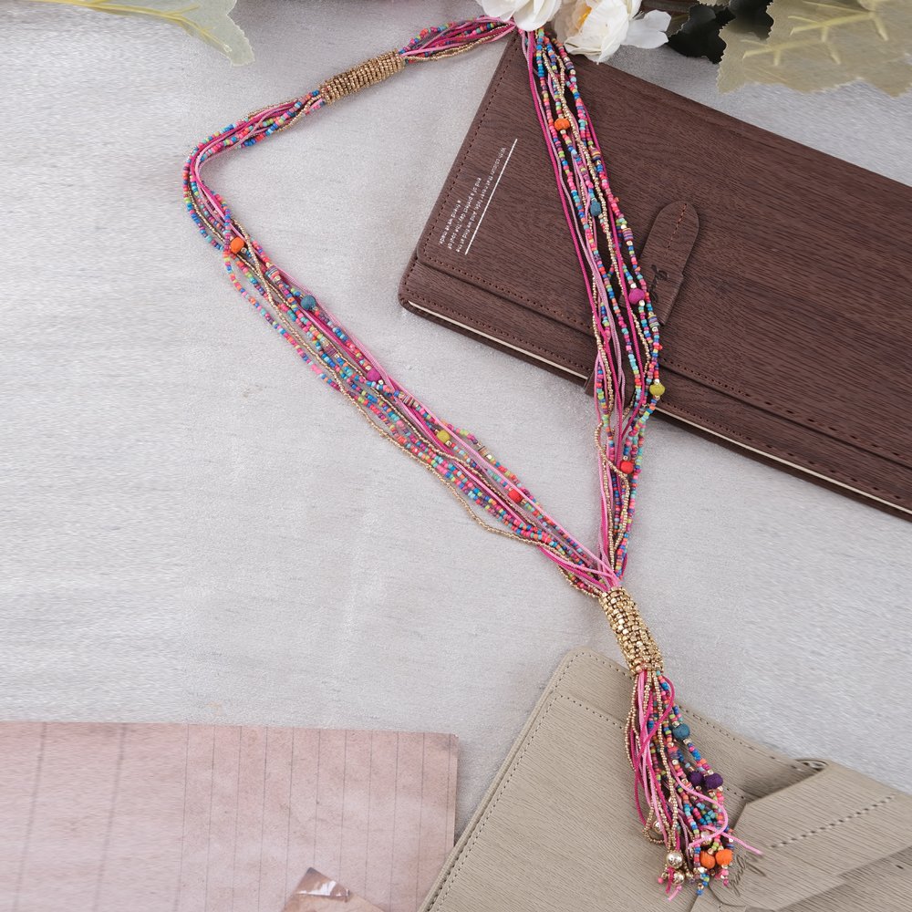 Gold-Tone Multicolor Long Knot Necklace image 2