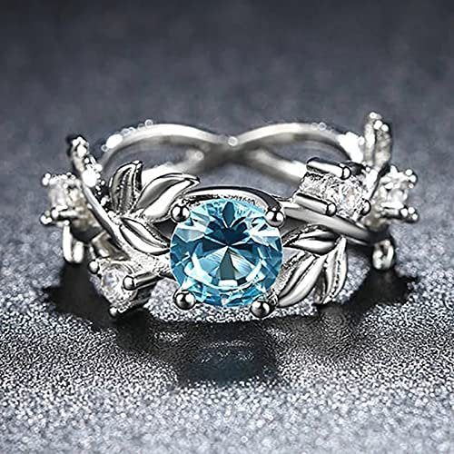 Silver-Plated Blue Crystal Floral Finger Ring image 0