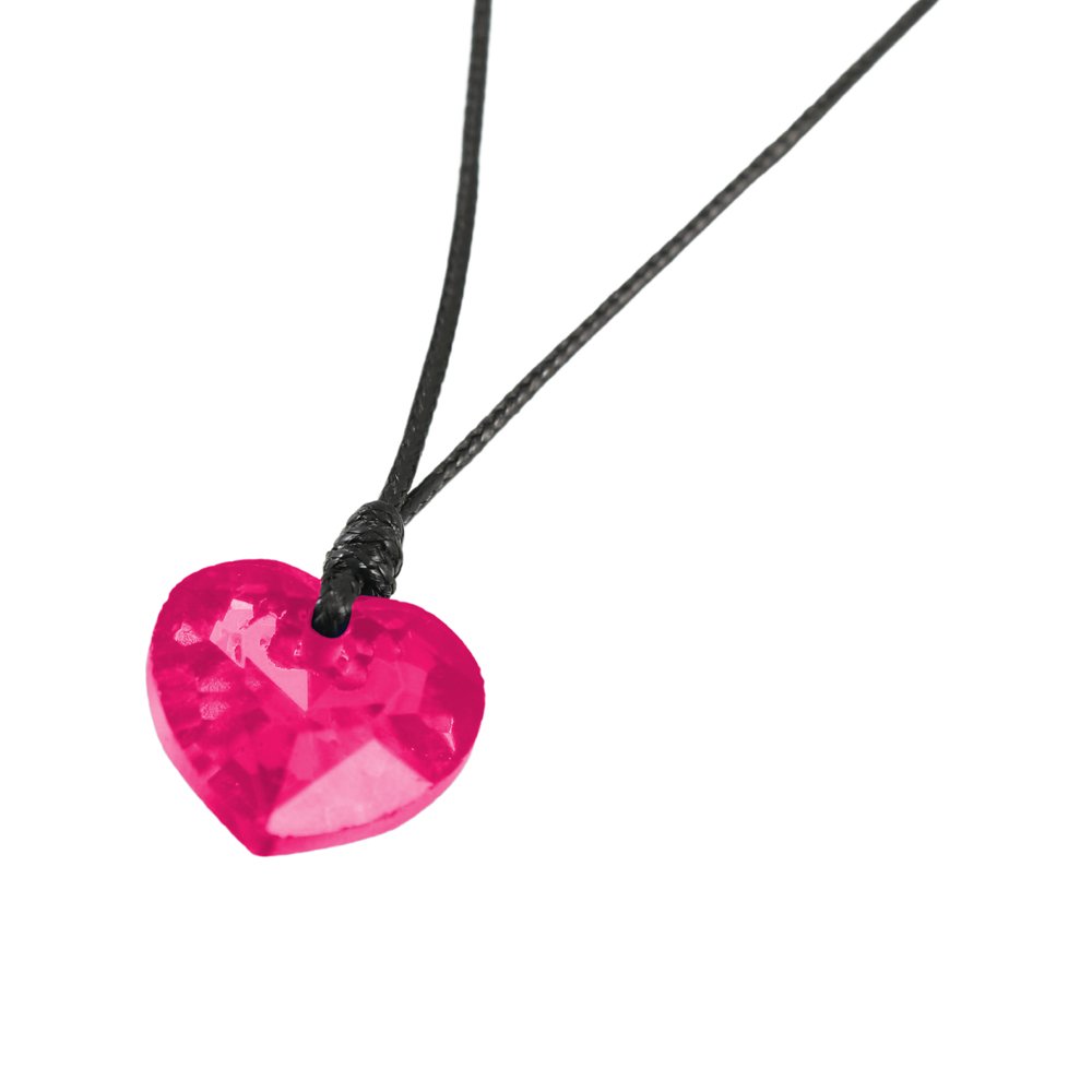 Pink Crystal Heart Pendant Necklace and Earrings Set image 1