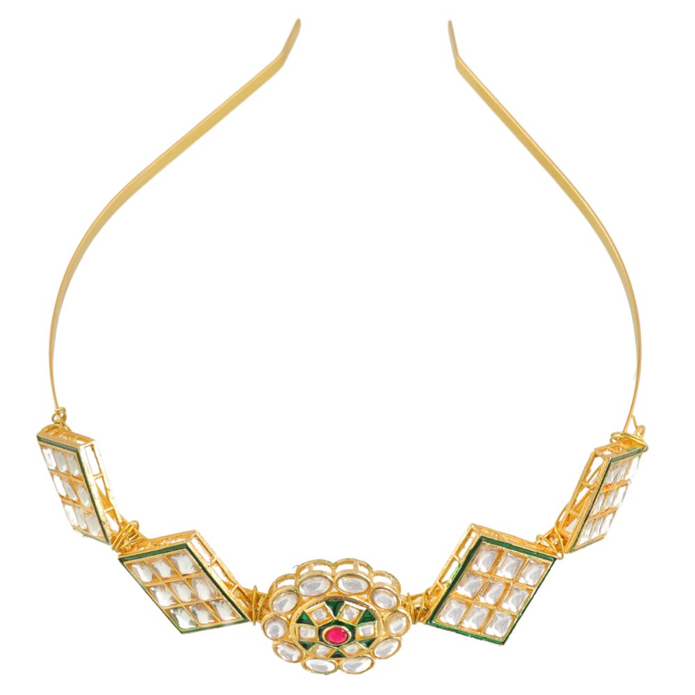Rani Padmavati Gold Bridal Hairband image 4