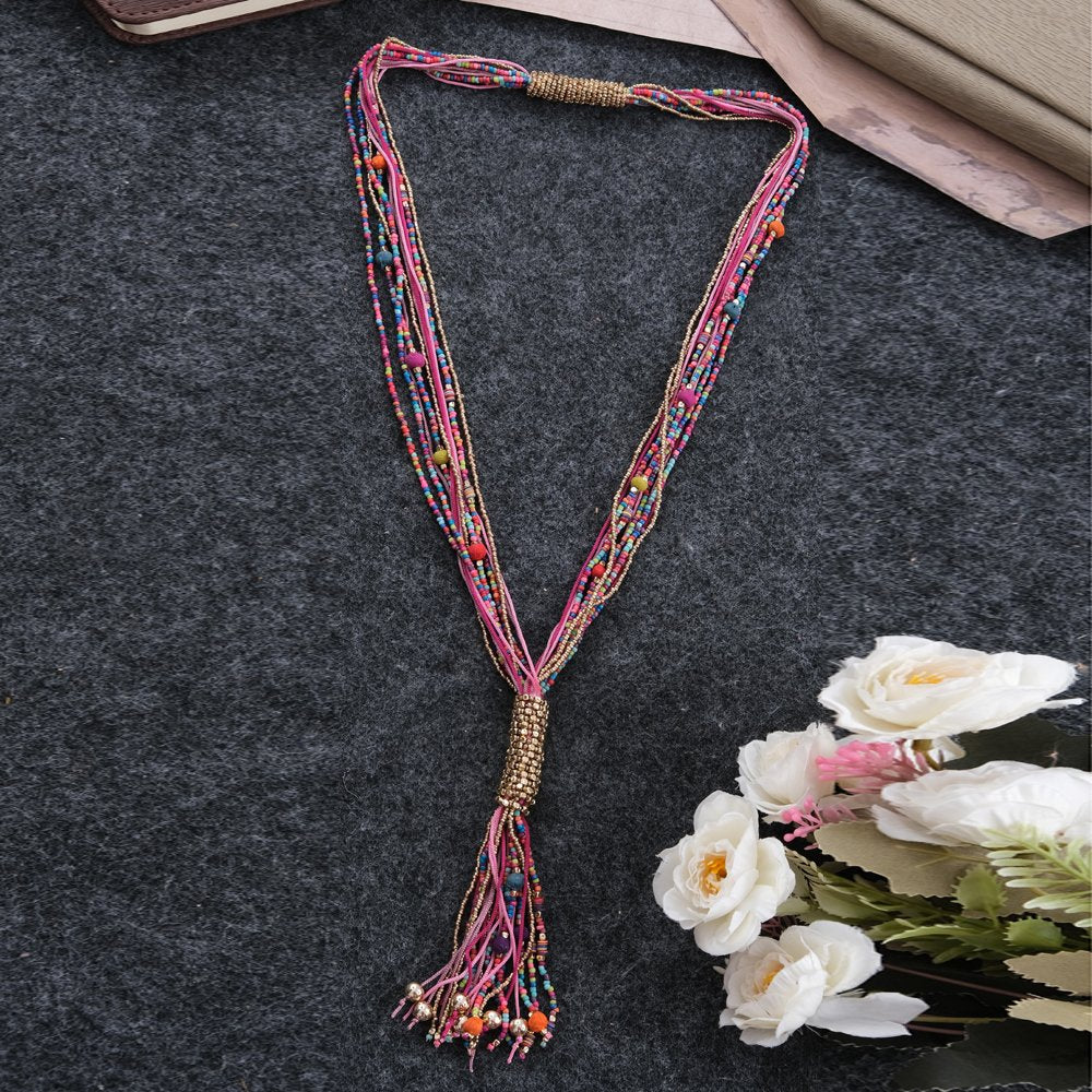 Gold-Tone Multicolor Long Knot Necklace image 0