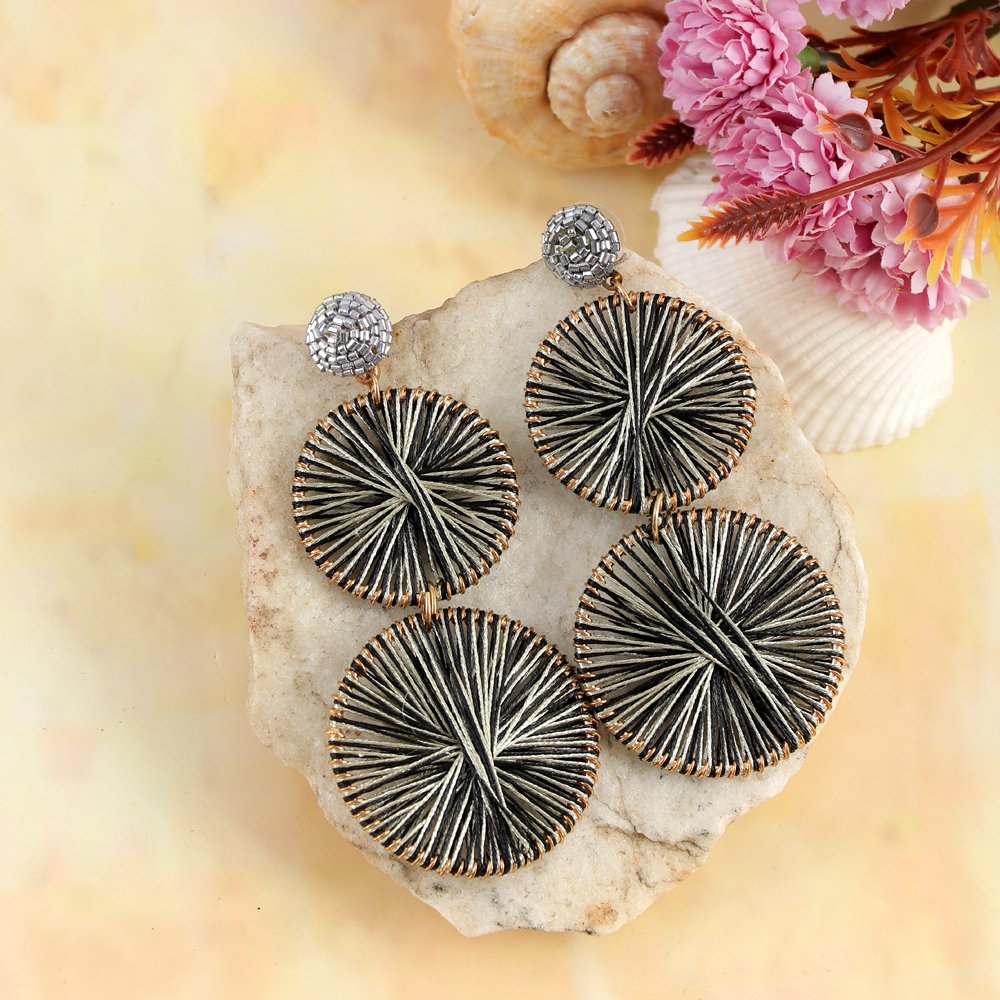 Handmade Double Circle Dangler Earrings image 0