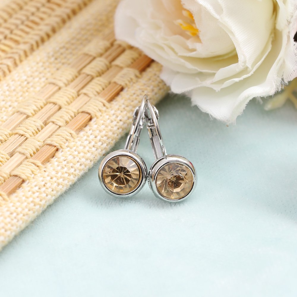 Gold-Plated Korean Design Yellow Crystal drop & Dangler Earrings image 2