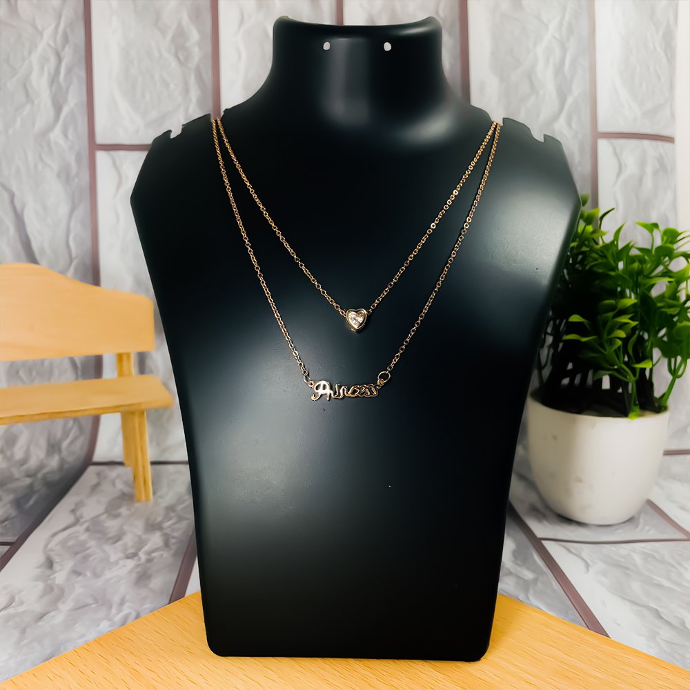 Gold-Plated Princess Name Letter Pendant Chain Necklace image 1