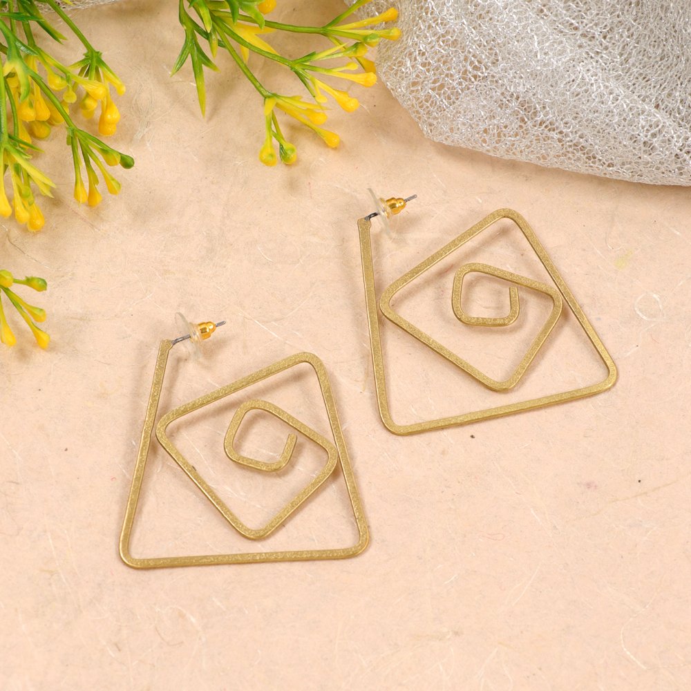 Anti-Tarnish Waterproof Gold Polish Demi-Fine Jewelry Contemporary Drop Earrings image 0