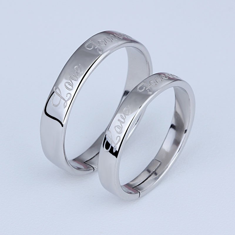 Sterling Silver-Plated His and Hers Love You Forever Rings image 0