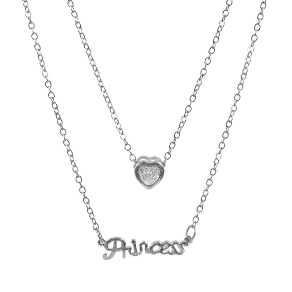 Silver-Plated Princess Name Letter Pendant Chain Necklace image 3