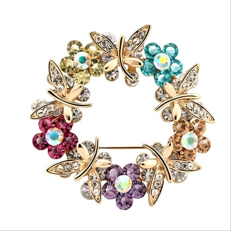 Gold-Plated Multicolor Crystal Circle For Women/Girl's image 2