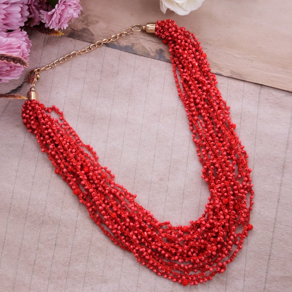Gold-Tone Beaded Multi-Layer Necklace image 0