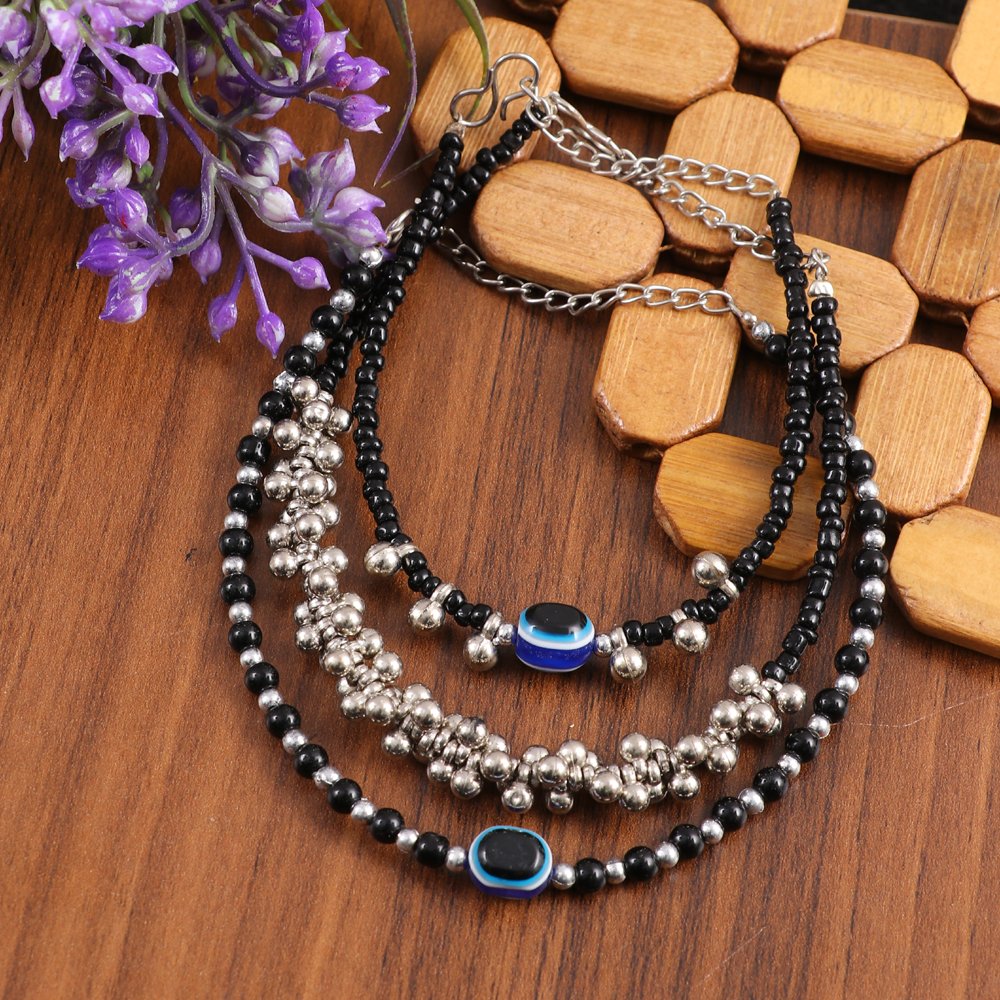 Pack-3 Beaded Anklet Combo For Women & Girls image 0