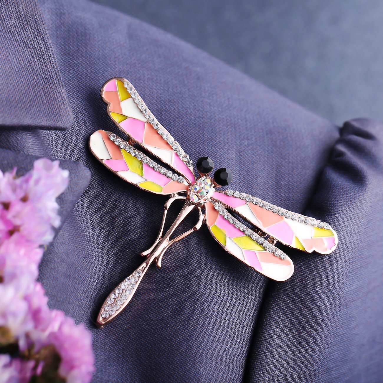 Pink Insect Dragonfly Brooch image 2