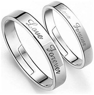 Sterling Silver-Plated His and Hers Love You Forever Rings image 2