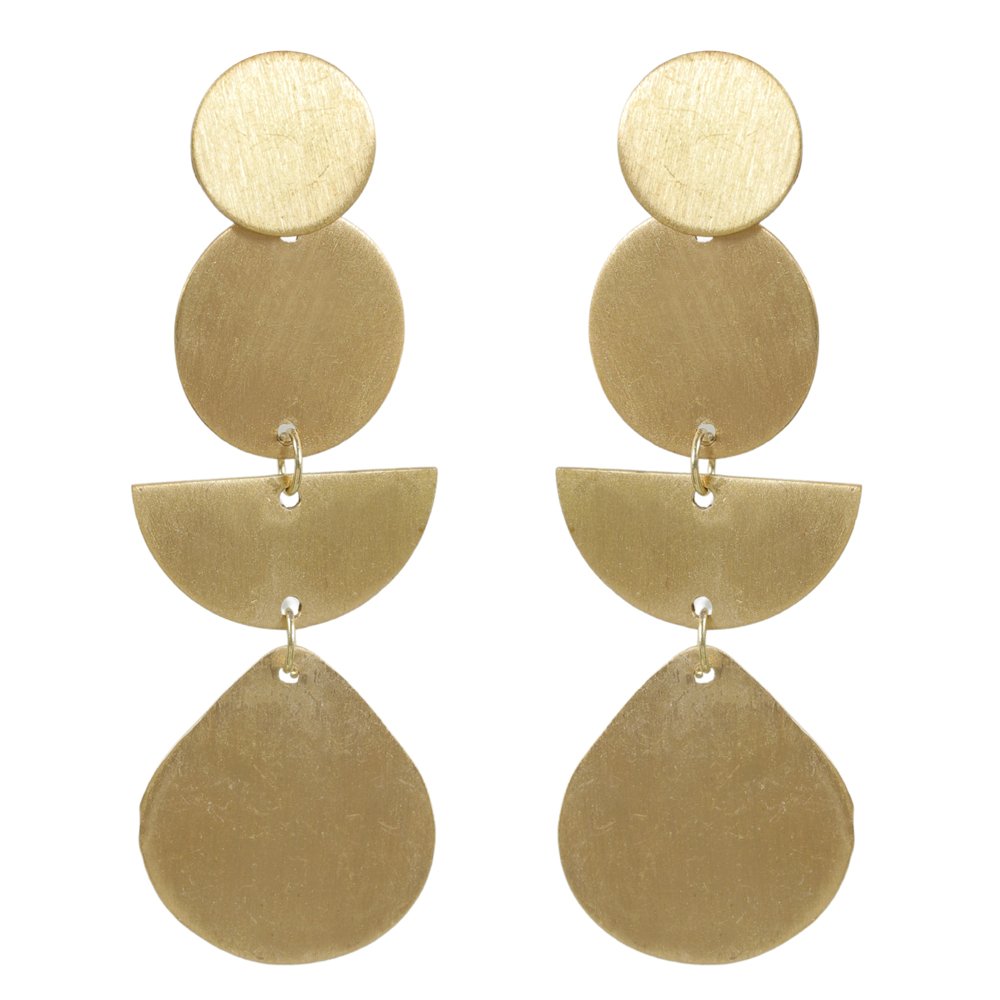 Stunning Gold Polish Disc Demi-Fine Jewelry Anti-Tarnish Dangle & Drop Earrings image 3