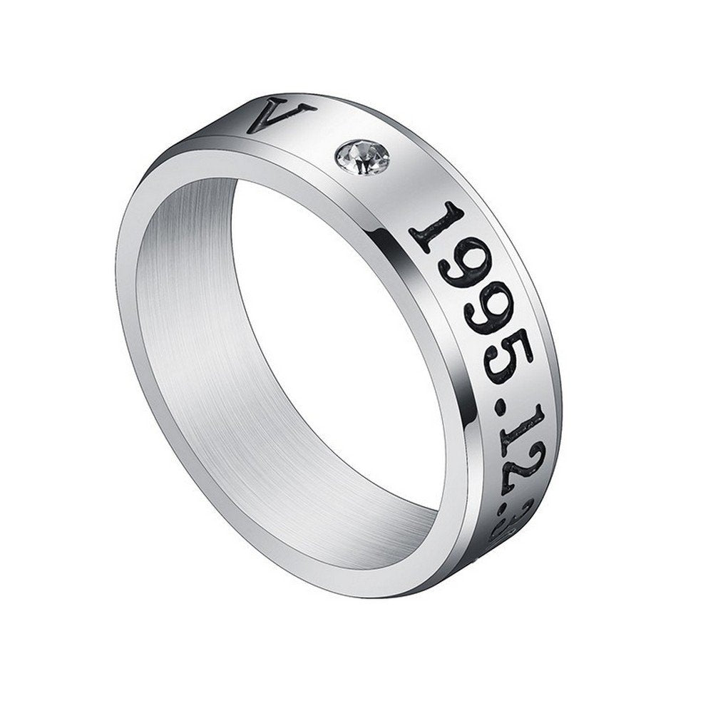 Men's Silver Color BTS-Inspired Ring - Stylish V Fashion Accessory image 0