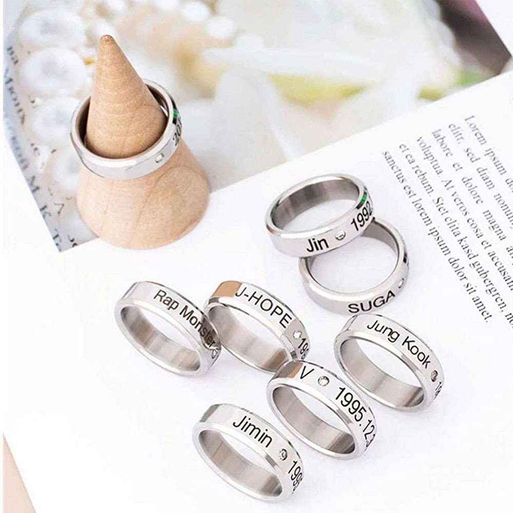 Men's Silver Color BTS-Inspired Ring - Stylish Jung Kook Fashion Accessory image 3