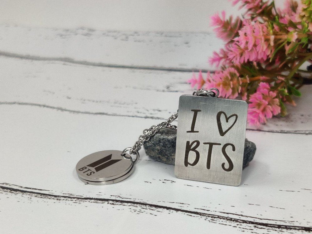 Silver-Plated BTS Love Pendant Chain Necklace for Men and Women image 2