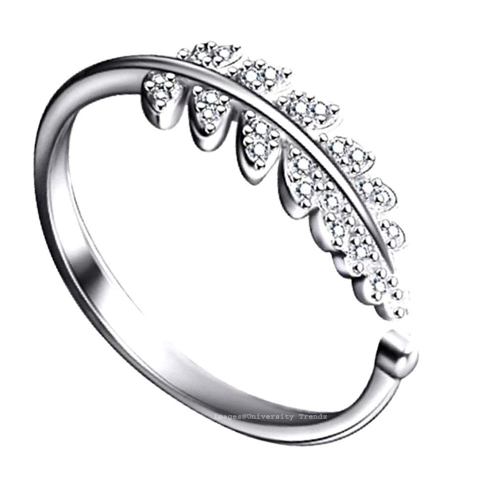 Elegance in Bloom Silver Leaf Women Ring image 0
