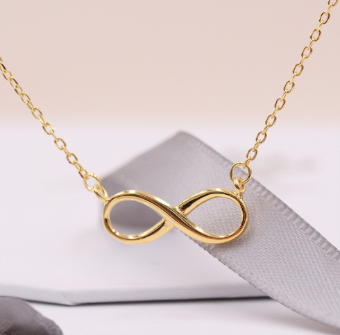 Gold-Plated Infinity Pendant Chain Necklace image 2