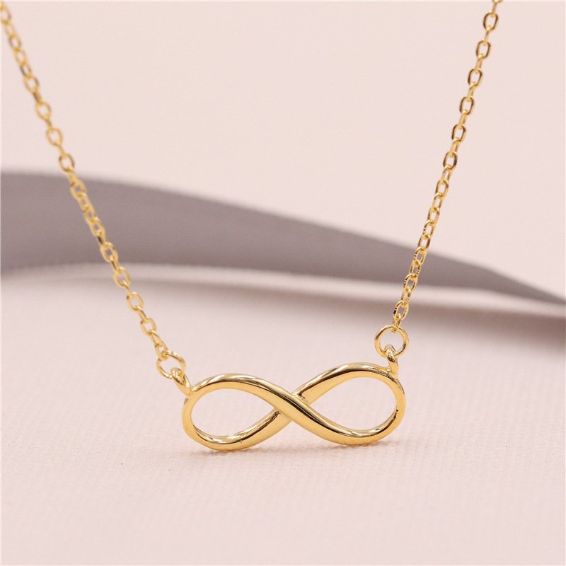 Gold-Plated Infinity Pendant Chain Necklace image 0
