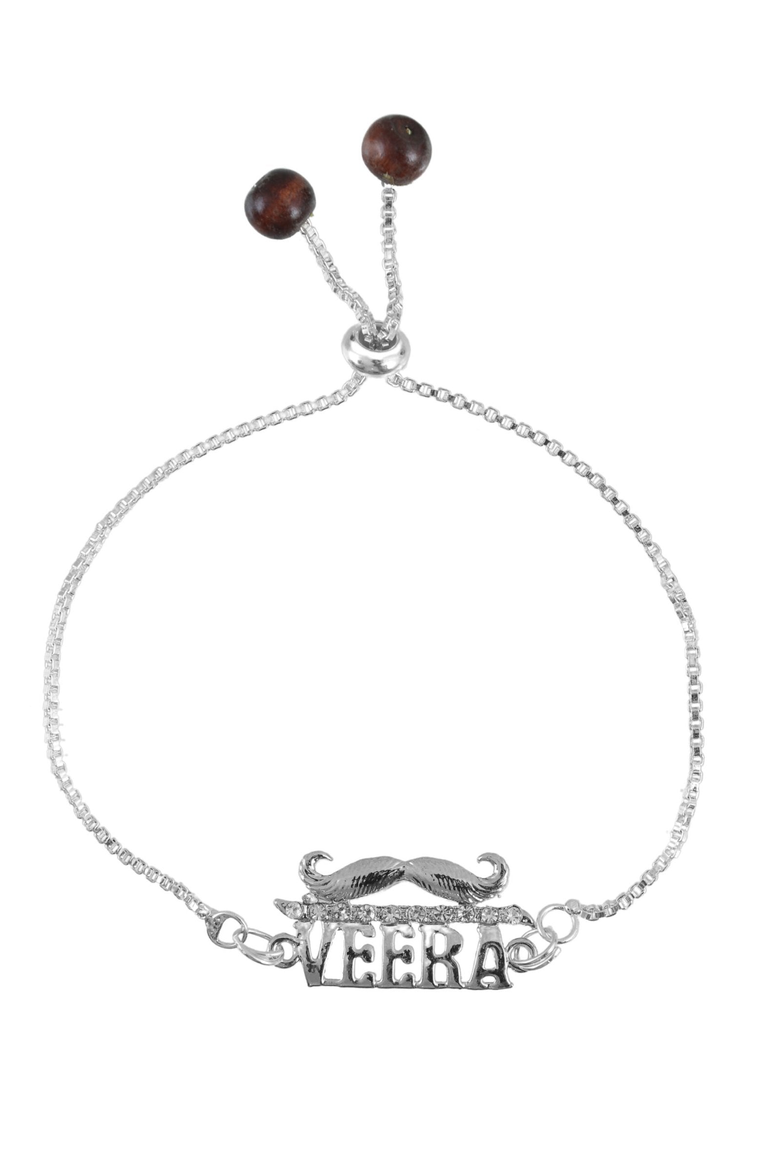 Silver-Plated Veera Moustache Rakhi-Bracelet image 3
