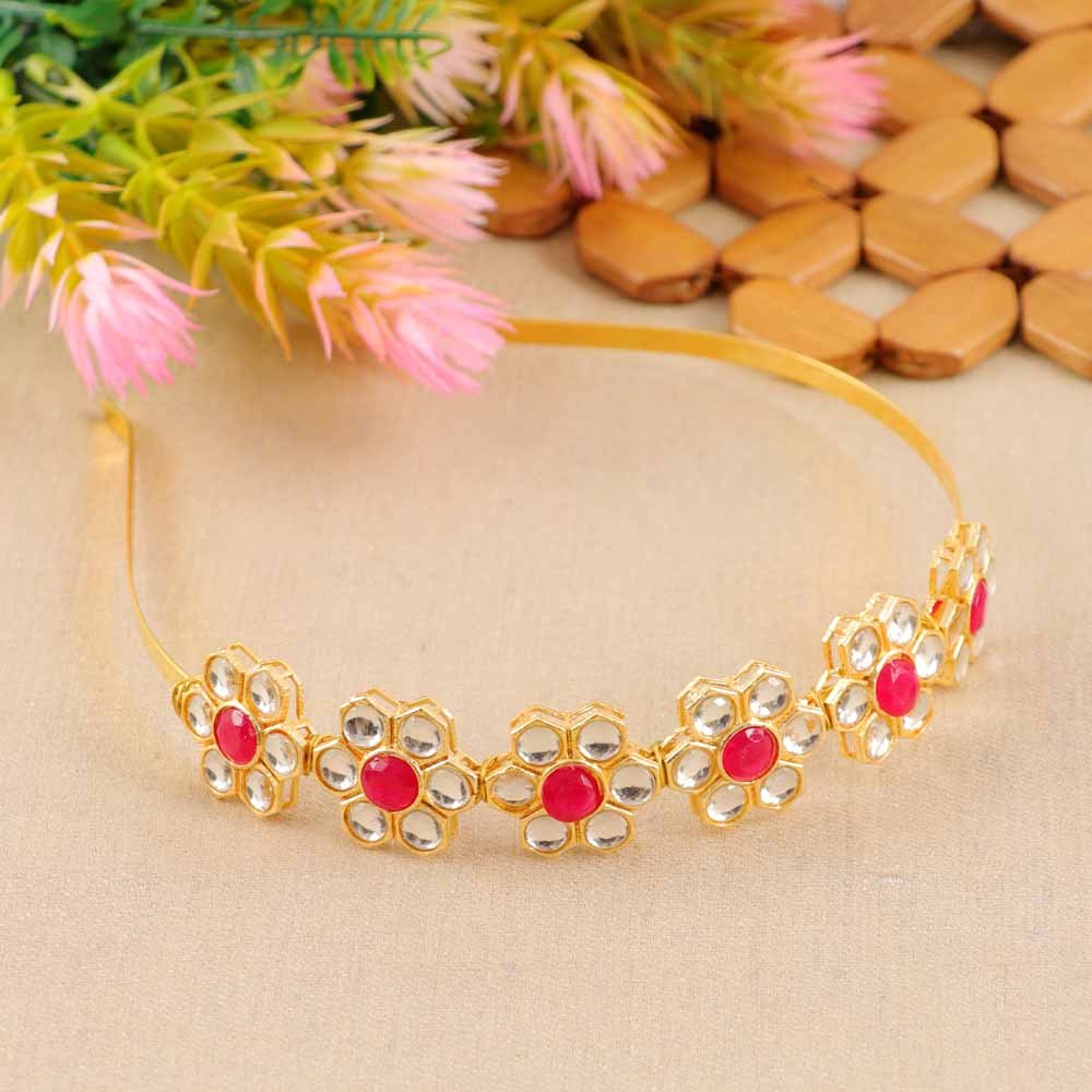 Parineeti Gold Floral Hairband image 3