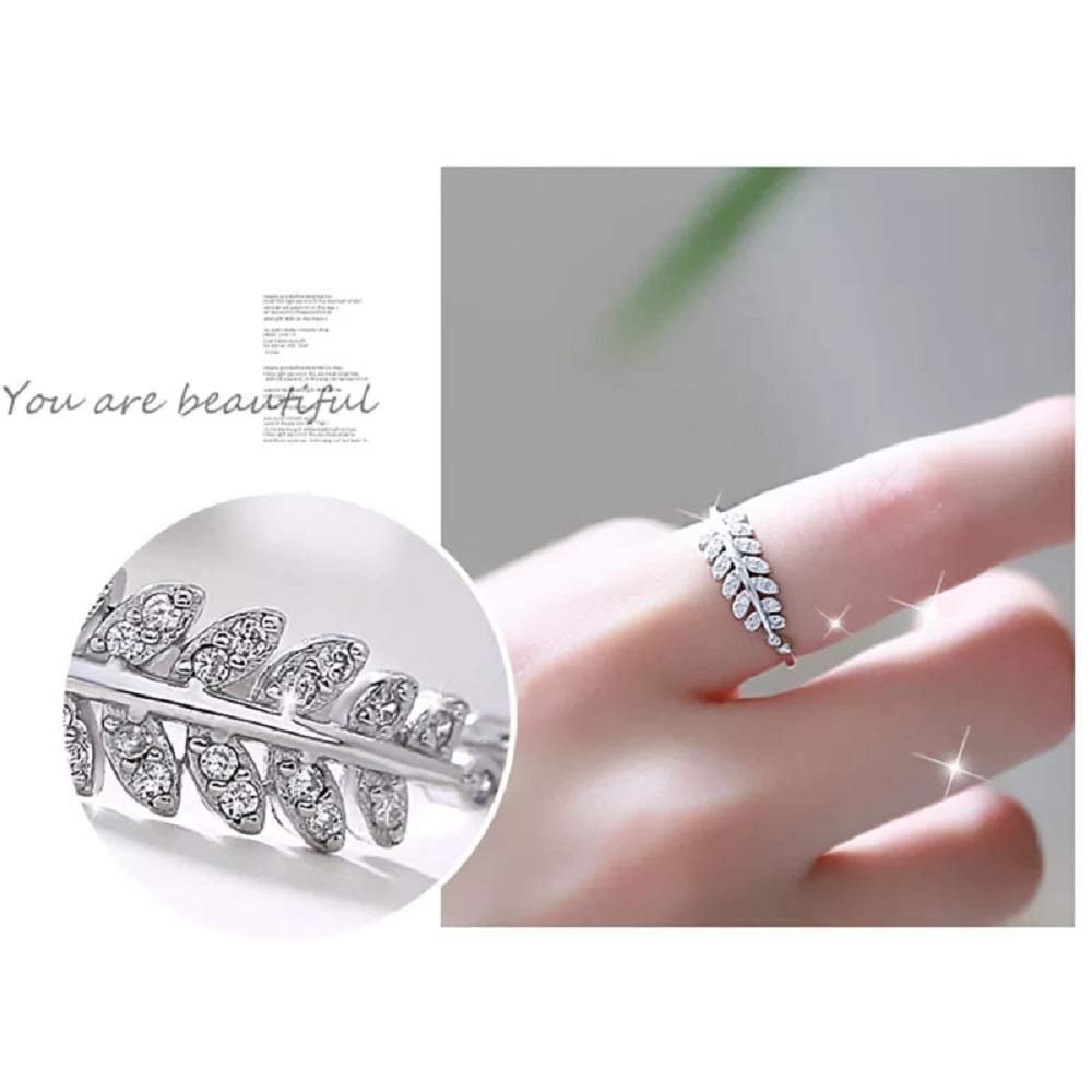 Elegance in Bloom Silver Leaf Women Ring image 3