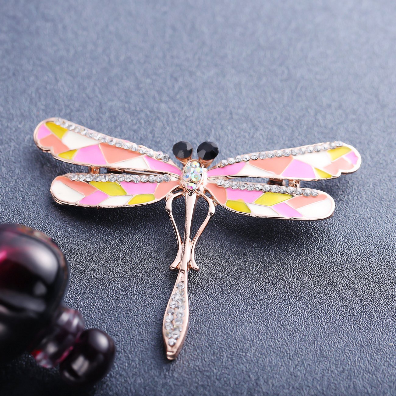 Pink Insect Dragonfly Brooch image 0