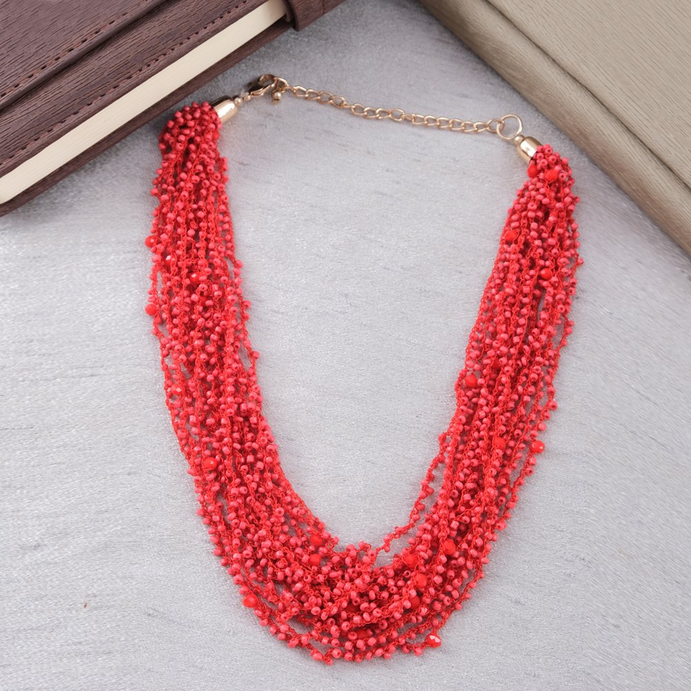 Gold-Tone Beaded Multi-Layer Necklace image 2