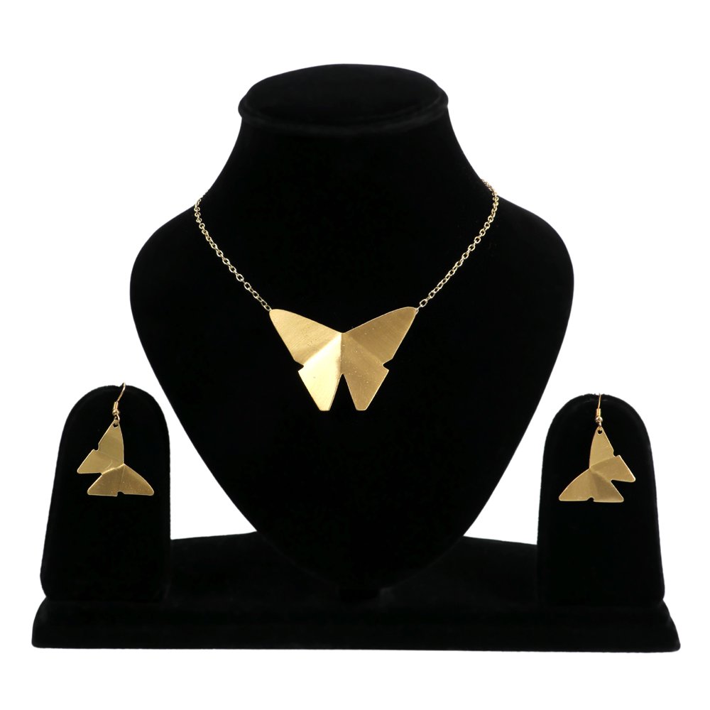 Demi-Fine Gold Polish Anti-Tarnish Butterfly Wings Jewellery Set image 1