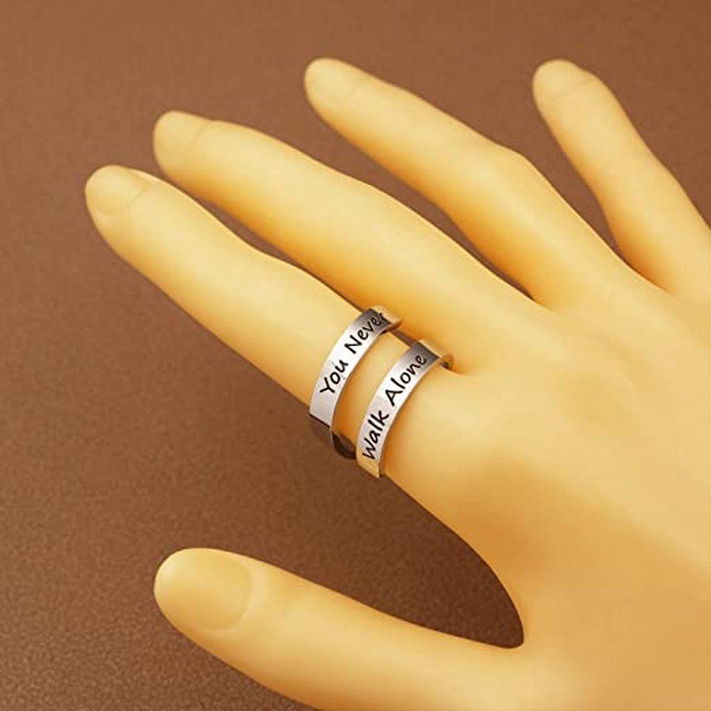 Never Walk Alone Silver-Plated Zig Zag Ring image 1