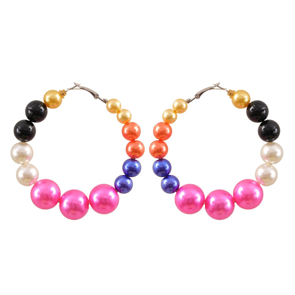 Pearl Multicolor Hoop Earrings image 3