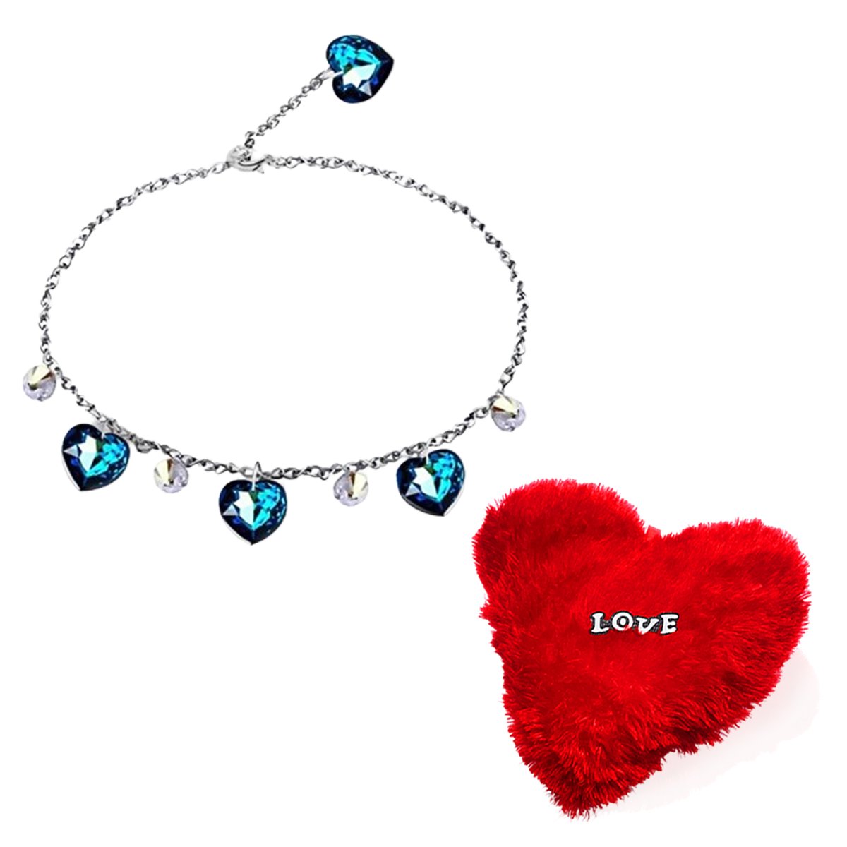 Valentine's Day Combo Set Heart Bracelet with Heart Pillow image 1