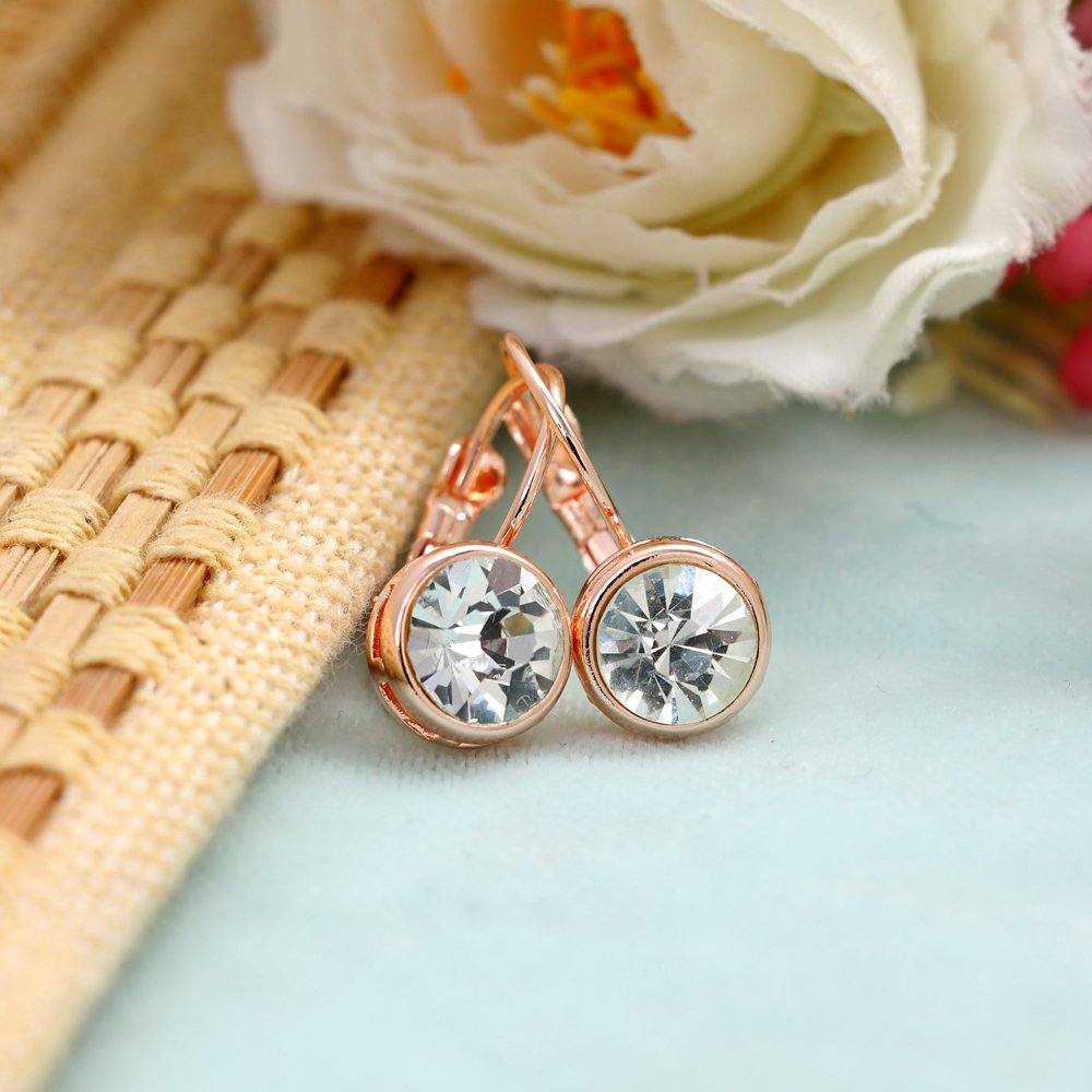Gold-Plated Korean Design White Crystal drop & Dangler Earrings image 2