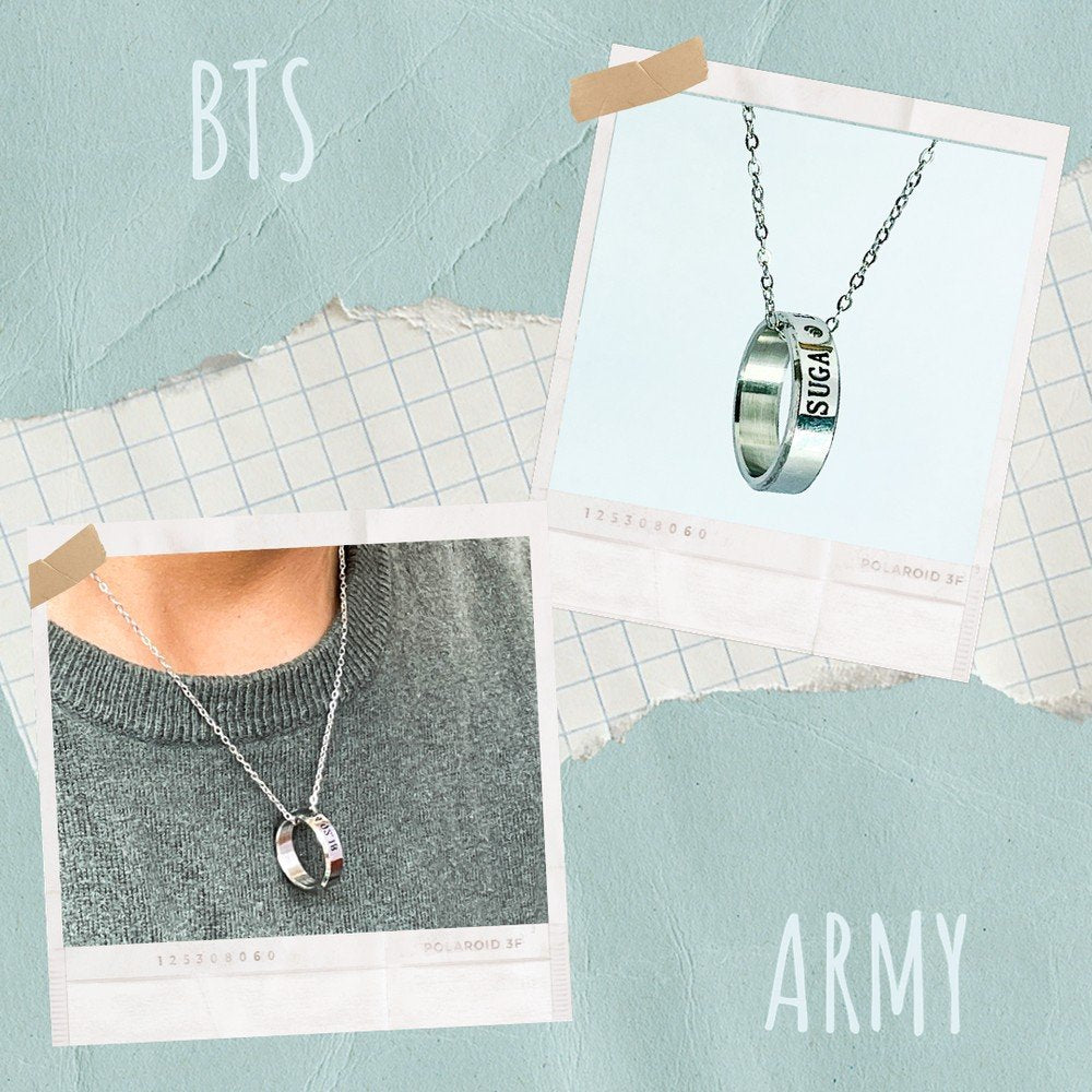 Silver-Plated BTS Kpop SUGA Chain Pendant image 0