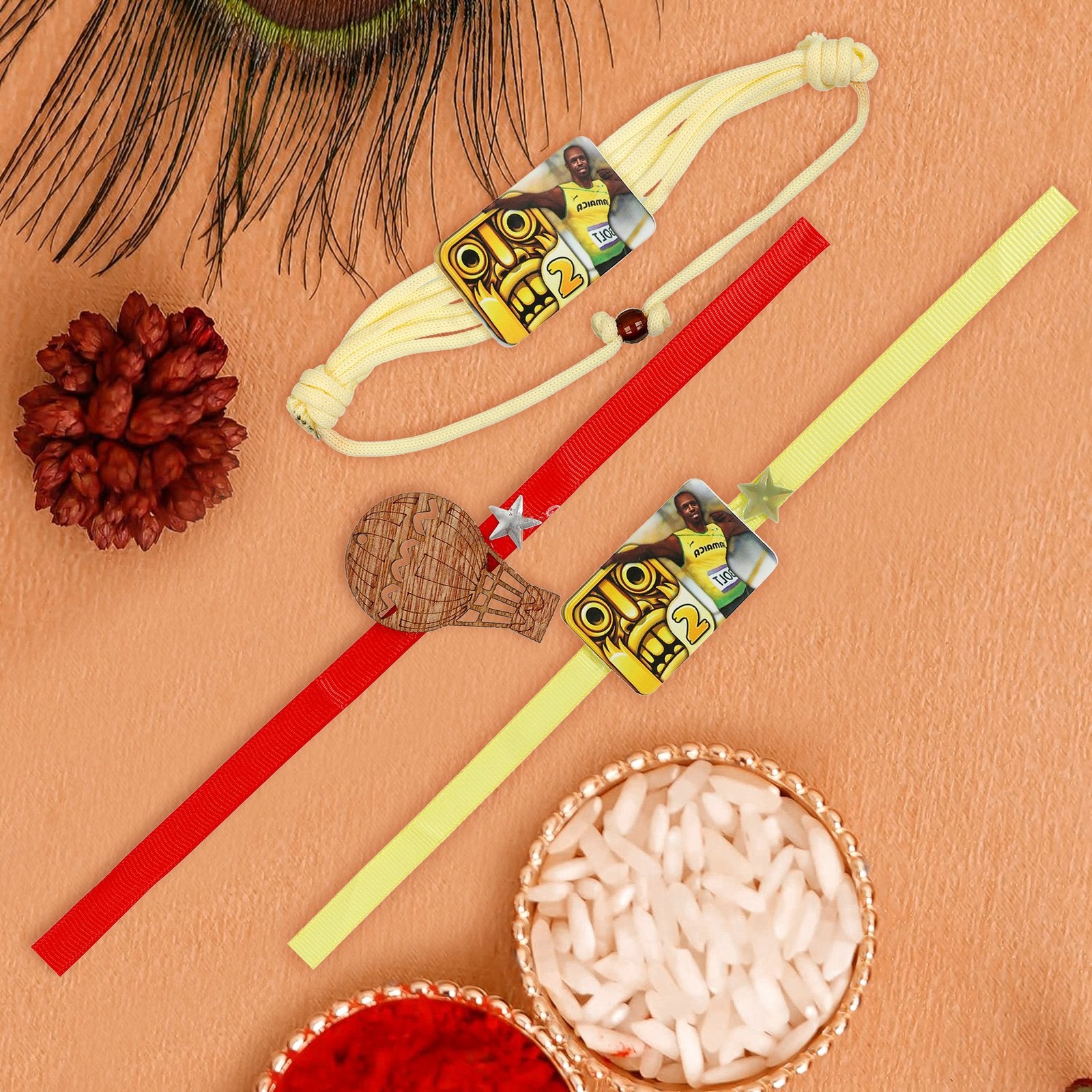 Combo of 3 Temple Run Parachute Kids Rakhi image 1